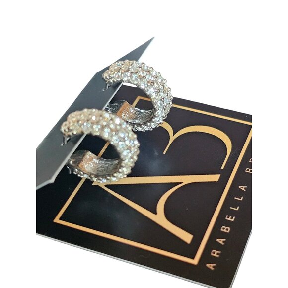 Vintage Monet Crystal Hoop Earring - Picture 2 of 8